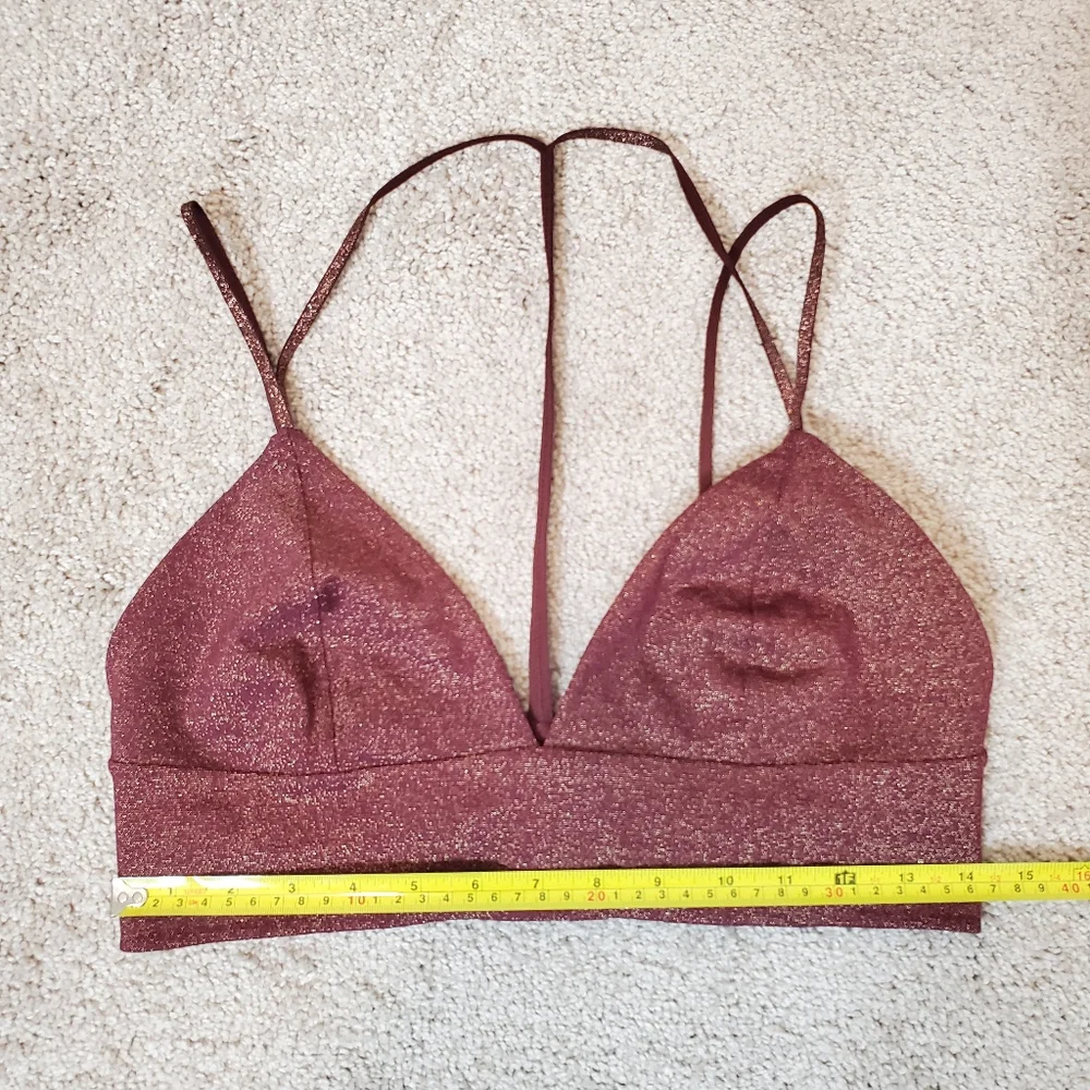 H&M Women's Bralette Top, Burgundy (Size 12) - Picture 7 of 7